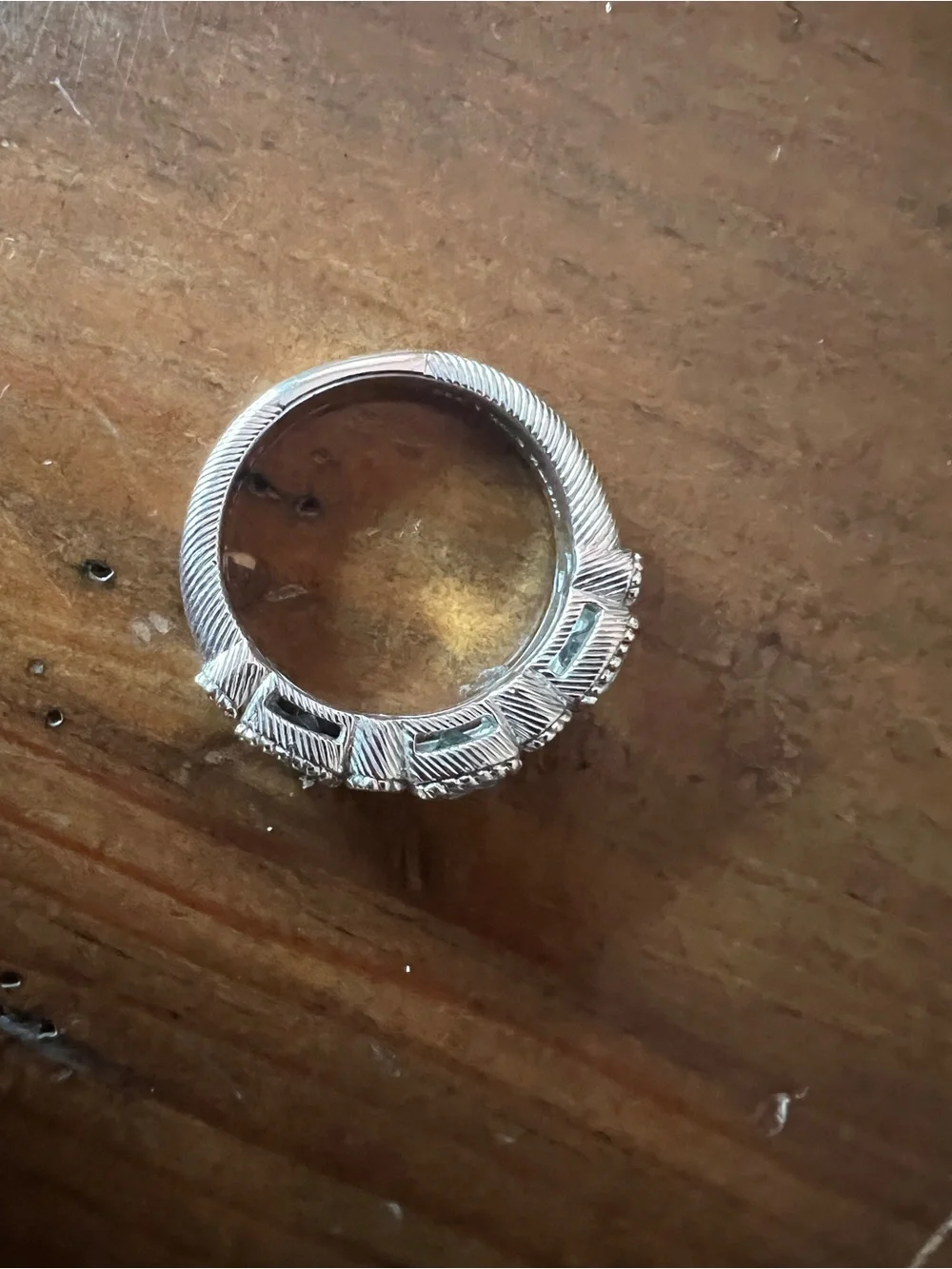 Judith Ripka Sterling Silver Aquamarine Multi-Stone Ring Size 10